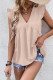 Casual Simplicity Solid Flounce V Neck Tops