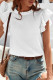 Sweet Solid Flounce O Neck Tops