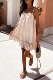 Casual Simplicity Solid Solid Color Square Collar Sling Dress Dresses