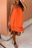 Casual Simplicity Solid Solid Color Square Collar Sling Dress Dresses