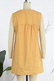 Casual Solid Solid Color O Neck A Line Dresses