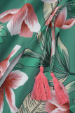 Sexy Vacation Floral Patchwork Strapless Irregular Dress Dresses