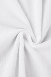 Casual Street Solid Pocket Buckle O Neck A Line Short Sleeve Dress
