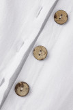 Casual Street Solid Pocket Buckle O Neck A Line Short Sleeve Dress