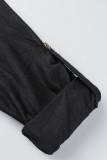 Casual College Solid Solid Color Turndown Collar Irregular Dress Dresses
