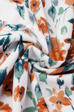Sexy Sweet Floral Frenulum V Neck A Line Dresses