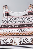 Bohemian Vintage National Totem Patchwork O Neck Straight Dresses