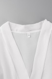 Sweet Elegant Solid Frenulum V Neck A Line Dresses