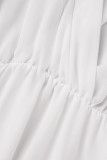Sweet Elegant Solid Frenulum V Neck A Line Dresses