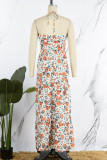 Sexy Sweet Floral Frenulum V Neck A Line Dresses