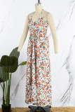 Sexy Sweet Floral Frenulum V Neck A Line Dresses