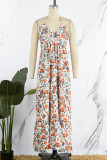 Sexy Sweet Floral Frenulum V Neck A Line Dresses