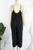 Casual Simplicity Solid Solid Color V Neck Loose Jumpsuits