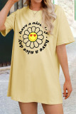 Casual Daily Letter Print Patchwork T-Shirts