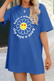Casual Daily Letter Print Patchwork T-Shirts