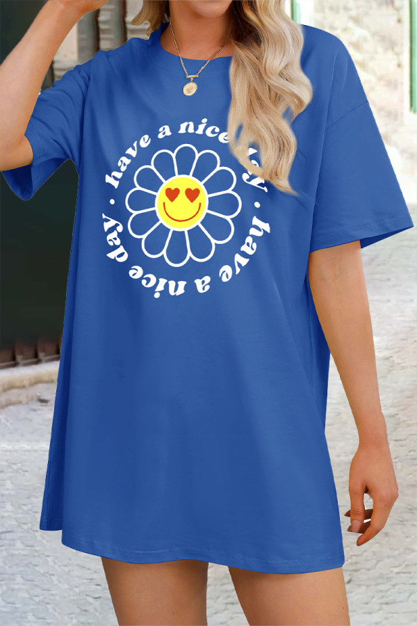 Casual Daily Letter Print Patchwork T-Shirts