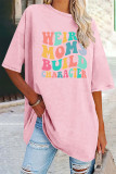 Casual Daily Letter Print Patchwork O Neck T-Shirts