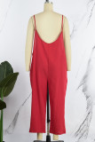 Casual Street Solid Pocket Solid Color Loose Jumpsuits