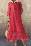 Sweet Elegant Solid O Neck Short Sleeve Dress Dresses