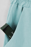 Plus Size Casual Solid Pocket Loose Straight Solid Color Bottoms