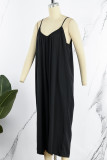 Casual Simplicity Solid Solid Color V Neck Loose Jumpsuits