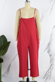 Casual Street Solid Pocket Solid Color Loose Jumpsuits