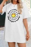Casual Daily Letter Print Patchwork T-Shirts