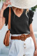 Work Elegant Solid Solid Color V Neck Tops