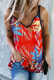 Casual College Print Patchwork V Neck Tops