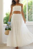 Sexy Elegant Solid Square Collar Two Pieces