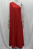 Casual Vacation Solid Asymmetrical Oblique Collar Asymmetrical Dresses