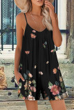 Casual Vacation Print Patchwork U Neck Loose Rompers