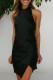 Celebrities Elegant Solid Backless Solid Color Halter One Step Skirt Dresses