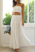 Sexy Elegant Solid Square Collar Two Pieces