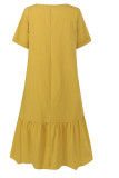 Casual Solid Solid Color O Neck Short Sleeve Dress Dresses
