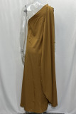 Casual Vacation Solid Asymmetrical Oblique Collar Asymmetrical Dresses