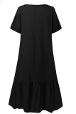 Casual Solid Solid Color O Neck Short Sleeve Dress Dresses
