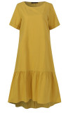 Casual Solid Solid Color O Neck Short Sleeve Dress Dresses