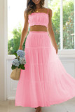 Sexy Elegant Solid Square Collar Two Pieces