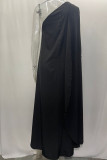 Casual Vacation Solid Asymmetrical Oblique Collar Asymmetrical Dresses