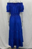 Sexy Elegant Solid Solid Color Off the Shoulder Waist Skirt Dresses