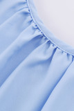 Sexy Casual Solid Flounce Fold O Neck Tops
