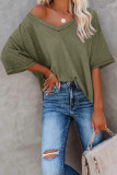 Casual Daily Solid Solid Color V Neck T-Shirts