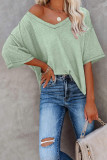Casual Daily Solid Solid Color V Neck T-Shirts