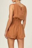 Casual Daily Solid Solid Color O Neck Sleeveless Two Pieces
