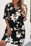 Bohemian College Floral Patchwork V Neck Printed Dress Dresses