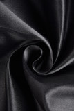Celebrities Elegant Solid Solid Color O Neck Waist Skirt Dresses