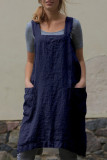 Casual Daily Solid Pocket Square Collar Irregular Dress Dresses