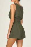 Casual Daily Solid Solid Color O Neck Sleeveless Two Pieces