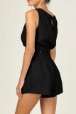 Casual Daily Solid Solid Color O Neck Sleeveless Two Pieces